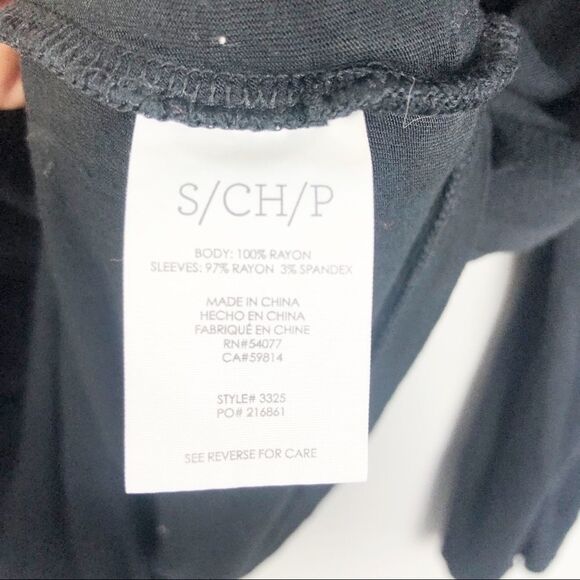 CABI | Long Sleeve Fickle Tee Wrap Front Black S - Picture 9 of 10